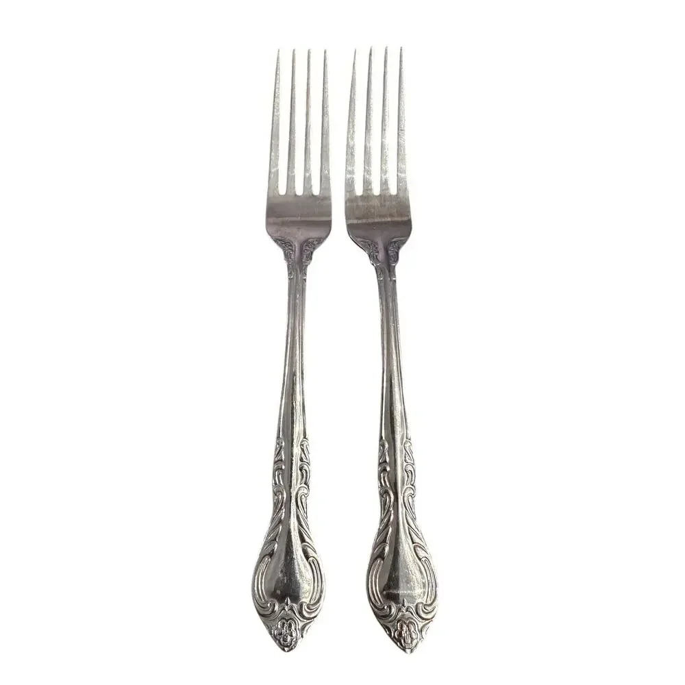 2 Discontinued RSVP SOPHIE Stainless 18/10 Flower Tip Glossy Flatware